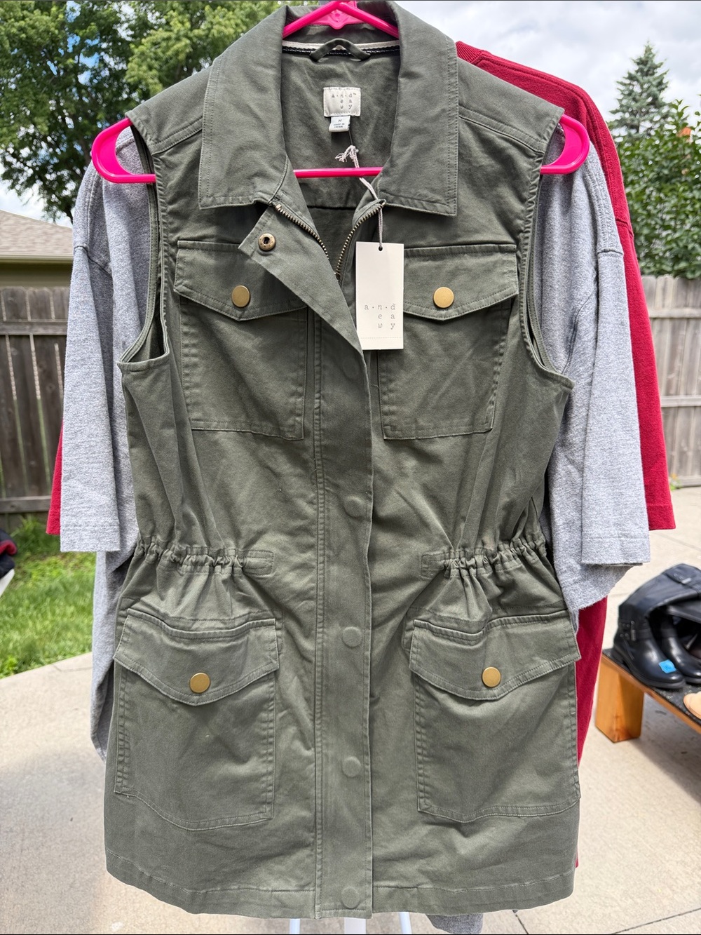 a new day Olive Green Drawstring Utility Vest